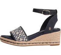 Tommy Hilfiger Donna Espadrillas Wedge Mid Jacquard con Stampa Monogramma, Blu (Space Blue), 39