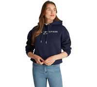 Tommy Hilfiger Donna Felpa con Cappuccio con Logo, Blu (Dark Night Navy), XL