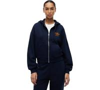 Tommy Hilfiger Donna Felpa con Cappuccio e Cerniera Script Zip Terry in Cotone, Blu (Dark Night Navy), M