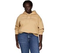 Tommy Hilfiger Donna Felpa con Cappuccio Logo Regular Fit, Verde (Classic Khaki), 54