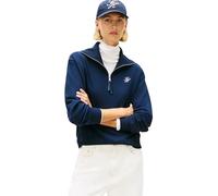 Tommy Hilfiger Donna Felpa con Cerniera Script Terry con Polsini in Maglia a Costine, Blu (Dark Night Navy), M