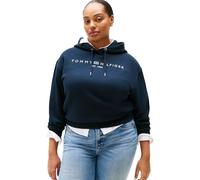 Tommy Hilfiger Donna Felpa Corp Logo con Cappuccio, Blu (Dark Night Navy), 52