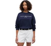 Tommy Hilfiger Donna Felpa Corp Logo Modern Relaxed Fit, Blu (Dark Blue), M