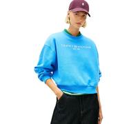 Tommy Hilfiger Donna Felpa Corp Logo Relaxed Fit, Blu (Mesmerizing Blue), L