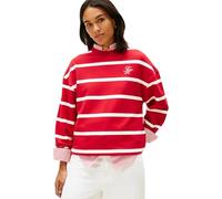 Tommy Hilfiger TH Script MDRN Terry SWTSHRT WW0WW48431 Pullover Felpa, Rosso (Primary Red/Calico STP), M, Rosso (Rosso primario/Calico STP), M