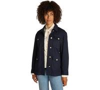 Tommy Hilfiger Donna Giacca-Camicia Gold Button Utility con Taschini sul Petto, Blu (Dark Night Navy), L
