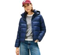 Tommy Hilfiger Donna Giacca Imbottita Down Casual Jacket con Cappuccio, Blu (Dark Night Navy), S