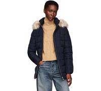 Tommy Hilfiger Donna Giacca Imbottita Heritage Down Tyra Jacket With Fur Lunga, Blu (Desert Sky), XS