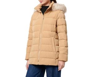 Tommy Hilfiger Donna Giacca Imbottita Heritage Down Tyra Jacket With Fur Lunga, Verde (Classic Khaki), S