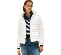 Tommy Hilfiger Donna Giacca Imbottita Padded Slim con Cappuccio, Bianco (Ivory Silk), L