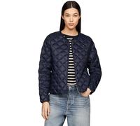 Tommy Hilfiger Donna Giacca Imbottita Quilted Collarless con Chiusura con Bottoni, Blu (Desert Sky), S