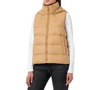 Tommy Hilfiger Donna Gilet Down Casual con Cappuccio, Beige (Classic Khaki), S