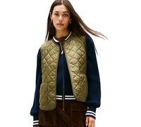 Tommy Hilfiger Donna Gilet Padded Quilted Gilet Imbottito, Verde (Utility Olive), L