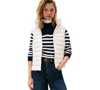 Tommy Hilfiger Donna Gilet Padded Slim con Cappuccio, Bianco (Ivory Silk), M