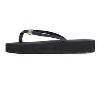 Tommy Hilfiger Donna Infradito Elevated Chic Beach Sandal con Zeppa, Nero (Black), 37