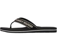 Tommy Hilfiger Donna Infradito Sporty Mid Wedge Summer Sandal con Logo, Nero (Black), 40