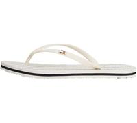 Tommy Hilfiger Donna Infradito Strap Beach Sandals con Logo, Avorio (Ivory), 36
