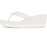 Tommy Hilfiger Donna Infradito Stripes con Tacco a Zeppa, Avorio (Ivory), 40