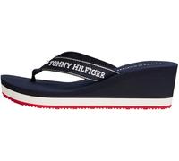 Tommy Hilfiger Donna Infradito Summer Sandal con Tacco a Zeppa, Blu (Space Blue), 38