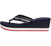 Tommy Hilfiger Donna Infradito Summer Sandal con Tacco a Zeppa, Blu (Space Blue), 42