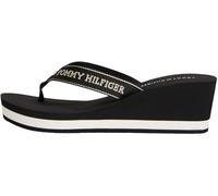 Tommy Hilfiger Donna Infradito Summer Sandal con Tacco a Zeppa, Nero (Black), 42