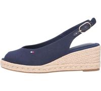 Tommy Hilfiger Donna Jeans Sandali Wedge Slingback con Tacco a Zeppa, Blu (Space Blue), 40