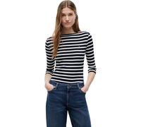 Tommy Hilfiger Donna Maglietta Maniche Lunghe New Cody Slim Scollo a Barca, Multicolore (NOS Breton Desert Sky/Ecru), XS