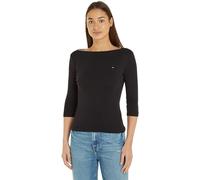 Tommy Hilfiger Donna Maglietta Maniche Lunghe New Cody Slim Scollo a Barca, Nero (Black), S