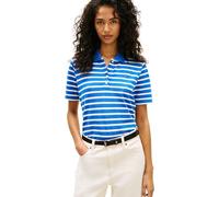 Tommy Hilfiger Donna Maglietta Polo Maniche Corte 1985 Pique Regular Fit, Blu (Breton STP Blue Orbit/Ecru), M
