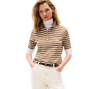 Tommy Hilfiger Donna Maglietta Polo Maniche Corte 1985 Pique Regular Fit, Marrone (Hunter Brown/Ecru STP), 3XL