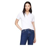 Tommy Hilfiger Donna Maglietta Polo Maniche Corte 1985 Polo Slim Fit, Bianco (TH Optic White), L