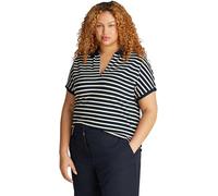 Tommy Hilfiger Donna Maglietta Polo Maniche Corte Lyocell Relaxed Fit, Multicolore (Dark Night Navy/Calico STP), 60