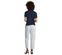Tommy Hilfiger Donna Maglietta Polo Maniche Corte Lyocell Relaxed senza Bottoni, Blu (Dark Night Navy), M