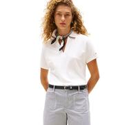 Tommy Hilfiger Donna Maglietta Polo Maniche Corte Lyocell Tipping Open Senza Bottoni, Bianco (Ecru), XL