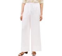 Tommy Hilfiger Donna Pantaloni in Tessuto Linen Pull On Pants Relaxed Fit, Bianco (TH Optic White), M