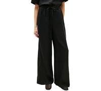 Tommy Hilfiger Donna Pantaloni in Tessuto Linen Pull On Pants Relaxed Fit, Nero (Black), L