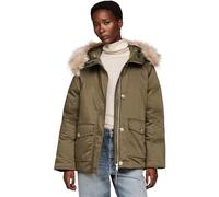 Tommy Hilfiger Donna Parka Padded Parka With Fur con Chiusura con Bottoni, Multicolore (Army Green), L