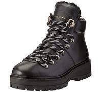Tommy Hilfiger Donna Pelle Outdoor Flat Boot Fw0fw06725 Basso, Black, 39 EU