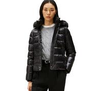 Tommy Hilfiger Donna Piumino Gloss Down Slim con Inserto in Pelliccia, Nero (Black), XL
