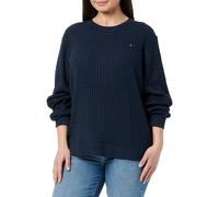 Tommy Hilfiger Donna Pullover Cable con Scollo Rotondo, Blu (Dark Night Navy), 58