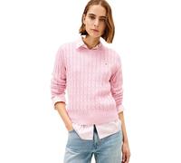 Tommy Hilfiger Maglione da Donna CO Cable Mid GG C-NK LS Swt WW0WW47644, Rosa, L, Rosa (Bonita Pink), L