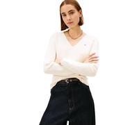 Tommy Hilfiger Donna Pullover Cardi Fine Scollo a V, Avorio (Ivory Petal), 3XL