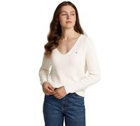 Tommy Hilfiger Donna Pullover Cardi Fine Scollo a V, Avorio (Ivory Petal), 3XL