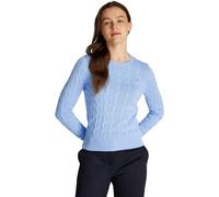 Tommy Hilfiger Donna Pullover Co Cable Scollo Rotondo, Blu (Vessel Blue), XXS