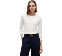 Tommy Hilfiger Donna Pullover Jersey Fine con Scollo Rotondo, Avorio (Ivory Petal), L