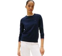 Tommy Hilfiger Donna Pullover Jersey Fine con Scollo Rotondo, Blu (Dark Night Navy GS), XXS