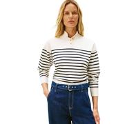 Tommy Hilfiger Donna Pullover Jersey Gold con Collo a Lupetto, Bianco (Placed Thin Navy STP Sweaters), XXS