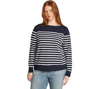 Tommy Hilfiger Donna Pullover Jersey Stitch con Scollo a Barca, Multicolore (Dark Night Navy/Ivory Petal STP), 56