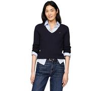 Tommy Hilfiger Donna Pullover Scollo a V, Blu (Desert Sky), XXL
