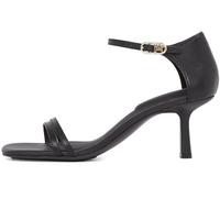Tommy Hilfiger Donna Sandali con Tacco Kitten Heel Leather Sandaletti, Nero (Black), 37